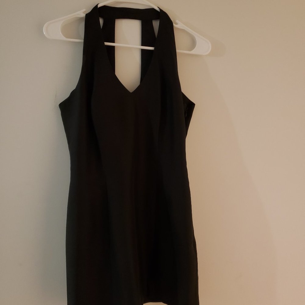 Silk Shantung Black Mini Dress